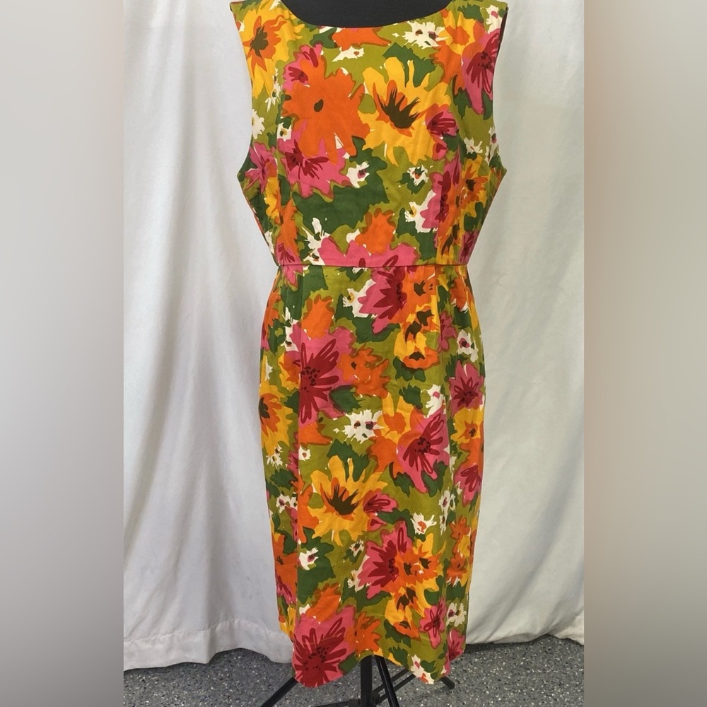 SOLD Trashy Diva Day Glow Floral Midi Dress - Green, Pink, Orange 18 NWT